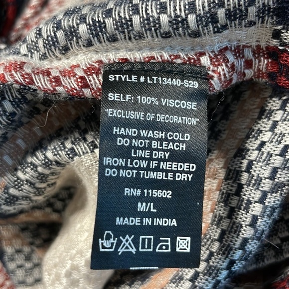 LUSH Plaid Duster Jacket with Embroidery on back, size S/M - Picture 8 of 9